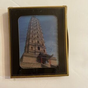 DING HAO Metal 20 Cigarettes Case W/Hinges, 4 Scenery, Temple Artwork NIP